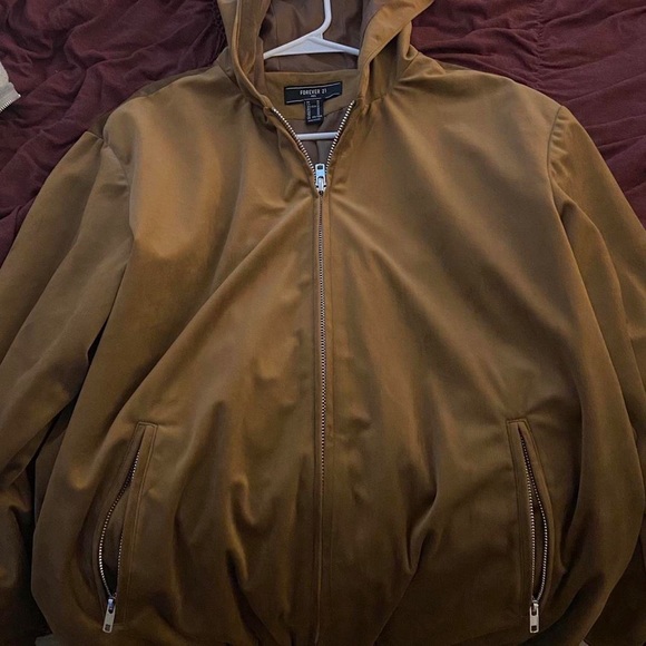 Brown indie soft fuzzy longsleeve hipster hoodie brown zip up y2k vintage jacket - Picture 12 of 15